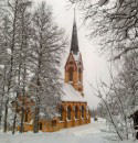 霍爾姆 - 教會在冬季白色迷你